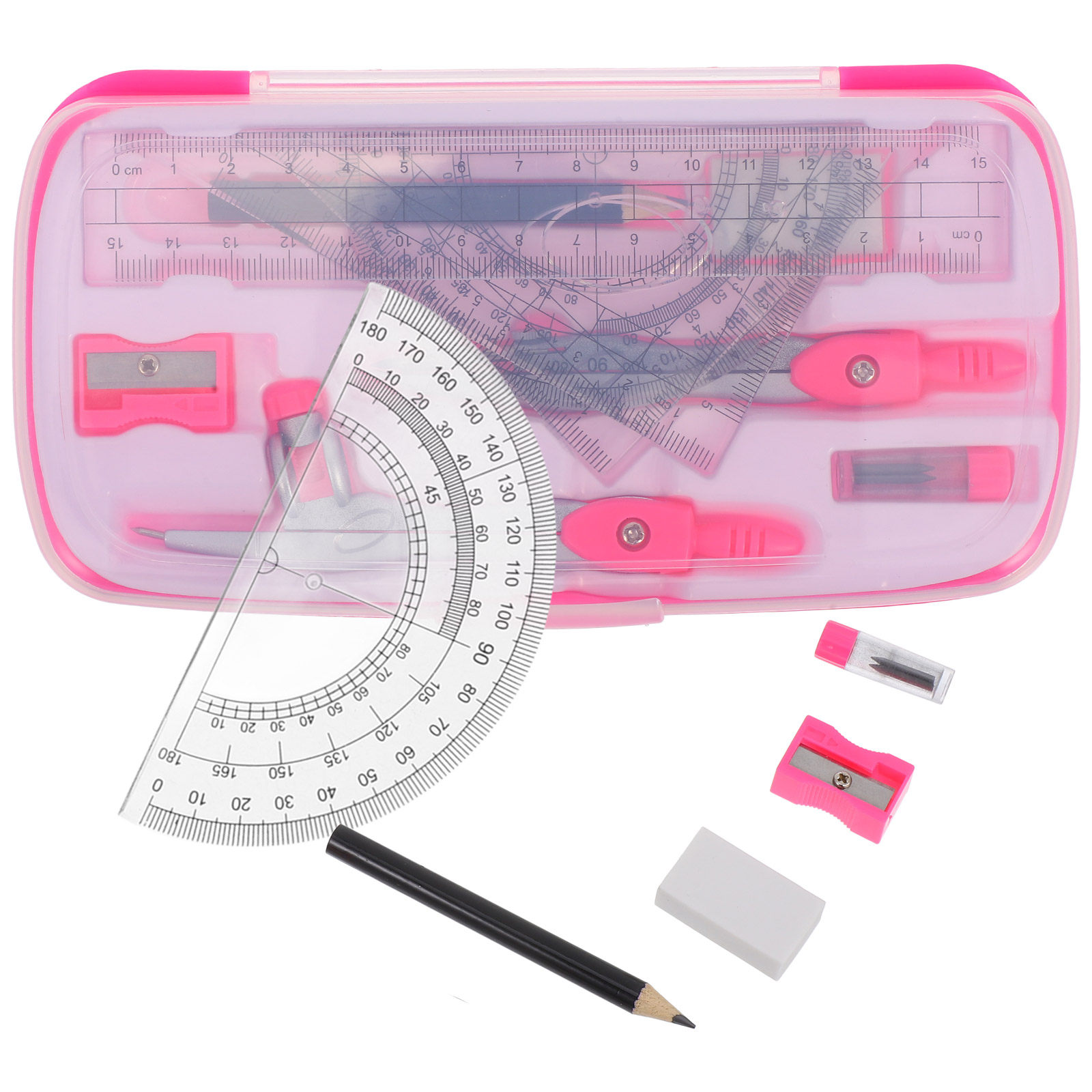 1 Compass Set Math Protractor  - Math Geometry Set With Compass 评论和价格