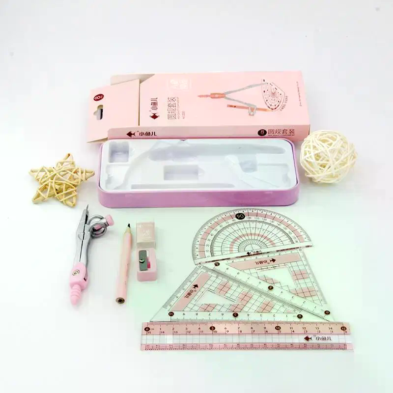 8Pcs/Set Geometry Math Drawing - Math Geometry Set With Compass 评论和价格